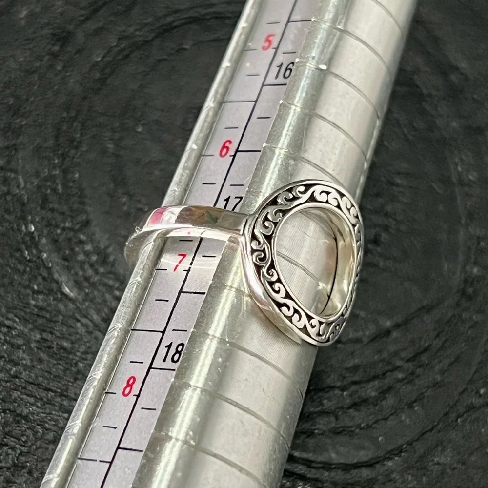 Lois Hill Sterling Silver Signature Scroll Open Circle Ring - Picture 4 of 8